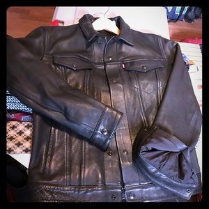 Men's Leather trucker Jacket